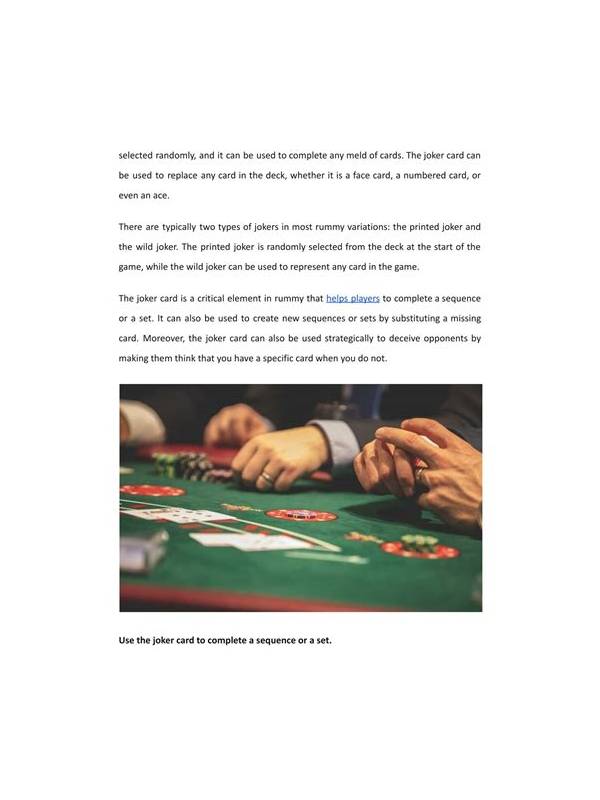 Rummy FAQ: Can a Joker Replace Every Missing Card?